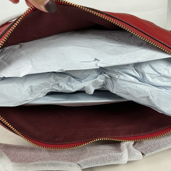 Coach Pennie Vibrant Red Leather Hobo Hand Shoulder Large Bag NWT - Picture 11 of 14